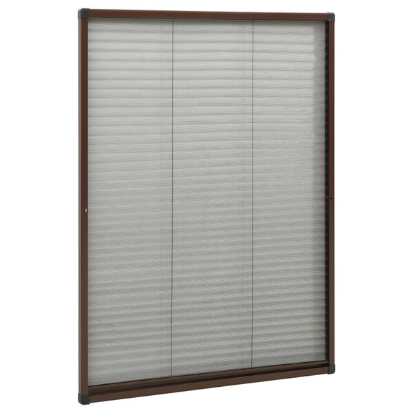 vidaXL Window Screen Brown, Black Aluminum, Fiberglass 31.5 x 47.2 in