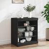 vidaXL Sideboard Black Engineered wood 23.8x14.6x26.4 in Black Sideboard