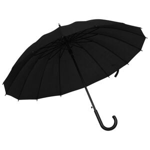 vidaXL Umbrella Black 190T PG, Fiberglass, Metal Standard Portable
