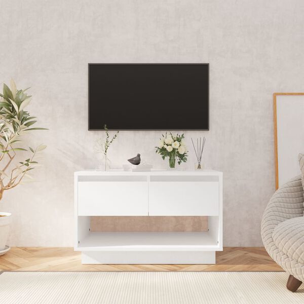 vidaXL TV Cabinet White Engineered Wood 27.6x16.1x17.3 in TV Cabinet