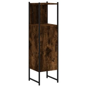 vidaXL Bathroom Cabinet Smoked Oak Engineered Wood, Powder-Coated Steel