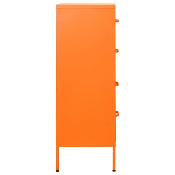 vidaXL Chest of Drawer Orange Steel Medium Chest of Drawers