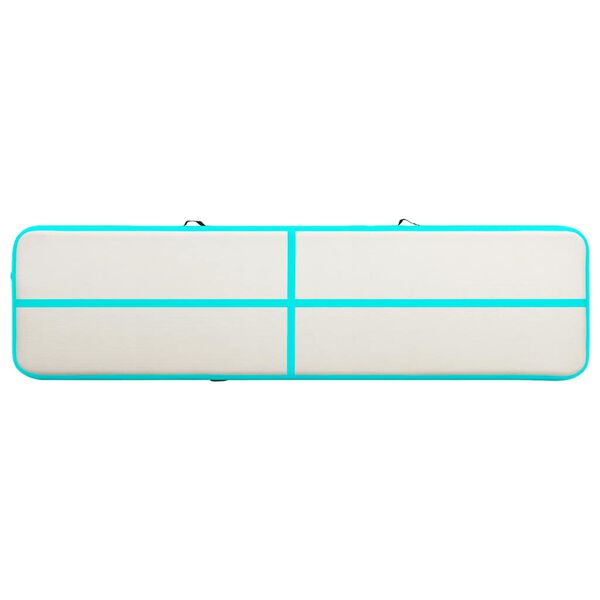 vidaXL Inflatable Gymnastics Mat with Pump 236.2x39.4x5.9" PVC Green