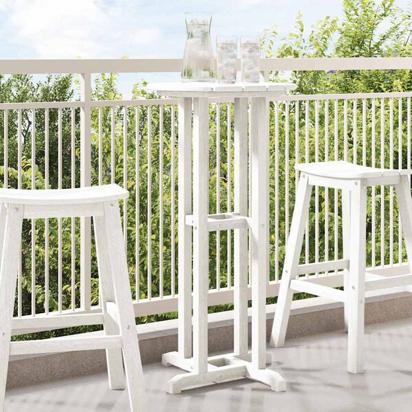vidaXL Bar Table White 21.7" x 21.7" x 42.1" HDPE