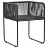 vidaXL Dining Set Black PVC rattan, Glass, Powder-coated steel Medium