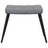 vidaXL Relaxing Chair With Stool Light Grey Fabric (100% polyester), Steel