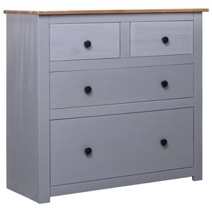 vidaXL Sideboard Grey and natural wood Solid pine wood Medium Storage