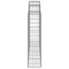 vidaXL Gabion Basket Set of 9 Silver Galvanized iron Extra Tall