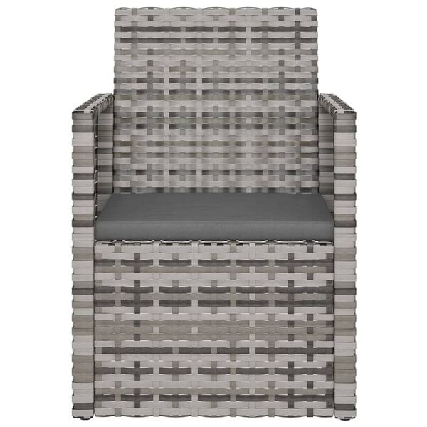 vidaXL Garden Armchair Grey PE rattan, Powder-Coated Steel