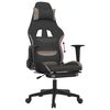 vidaXL Gaming Chair with Footrest Black and Taupe Fabric