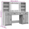 vidaXL Dressing Table Set with LED 3 pcs Grey Sonoma Engineered Wood