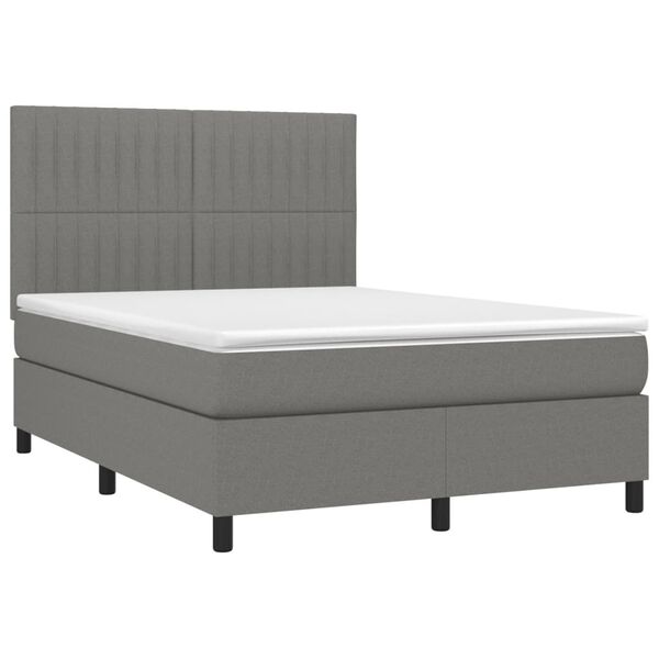 vidaXL Box Spring Bed Dark Grey