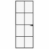 vidaXL Interior Door Black 29.9"x79.3" Tempered Glass&Aluminum Slim