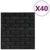 vidaXL Wallpaper Set of 40 Black PE Foam 27.6 x 30.3 in Wallpaper