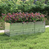 vidaXL Garden Raised Bed Silver Galvanized Steel Large Garden Raised Bed