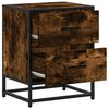 vidaXL Bedside Cabinet Set of 2 Smoked oak Engineered wood, steel