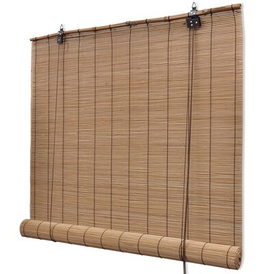 Brown Bamboo Roller Blinds 55.1" x 63"