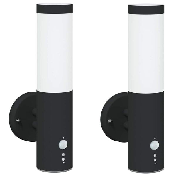 vidaXL Outdoor Wall Lights 2 pcs Black 15 x 7.5 x 33 cm