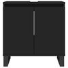 vidaXL Bathroom Cabinet Black Engineered wood, iron Medium-sized cabinet