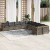 vidaXL Garden Sofa Set Grey Poly Rattan Large Modular Garden Sofa Set