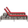 vidaXL Patio Sun Lounger Brown PE rattan Standard