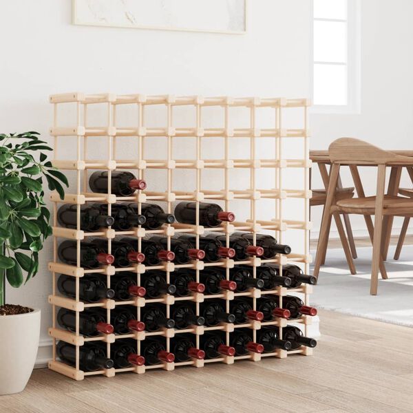 vidaXL Wine Rack for 72 Bottles 35.6x9.1x35.6" Solid Wood Pine