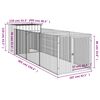 vidaXL Dog House Anthracite Galvanized Steel 43.3 x 159.4 x 43.3 in