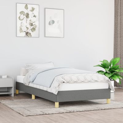 vidaXL Bed Frame Dark Gray 39.4"x74.8" Twin Fabric