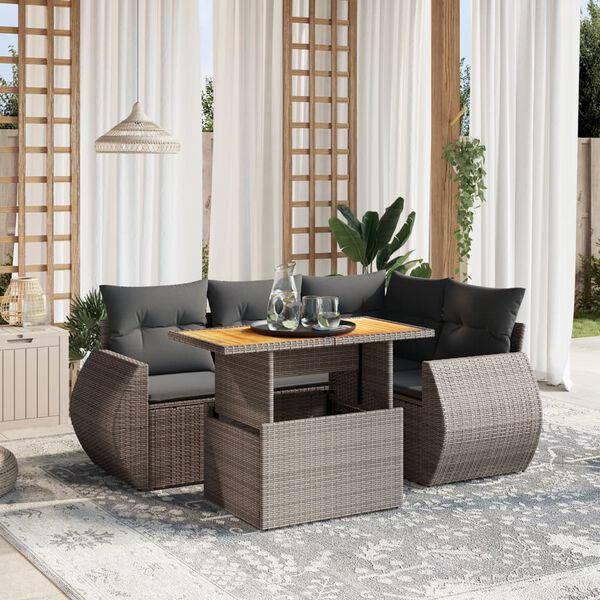 vidaXL Garden Sofa Set Grey and Dark Grey