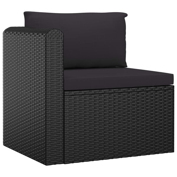 vidaXL Garden Lounge Set Black Powder-coated steel Medium