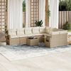 vidaXL Garden Sofa Set Beige PE Rattan Adjustable Feet Garden Sofa Set