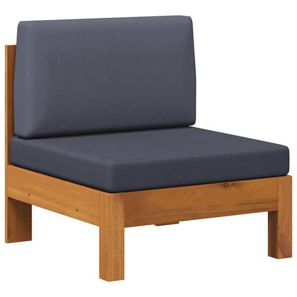 vidaXL Wooden Sofa Dark Grey Solid Acacia wood, Fabric (100% polyester)