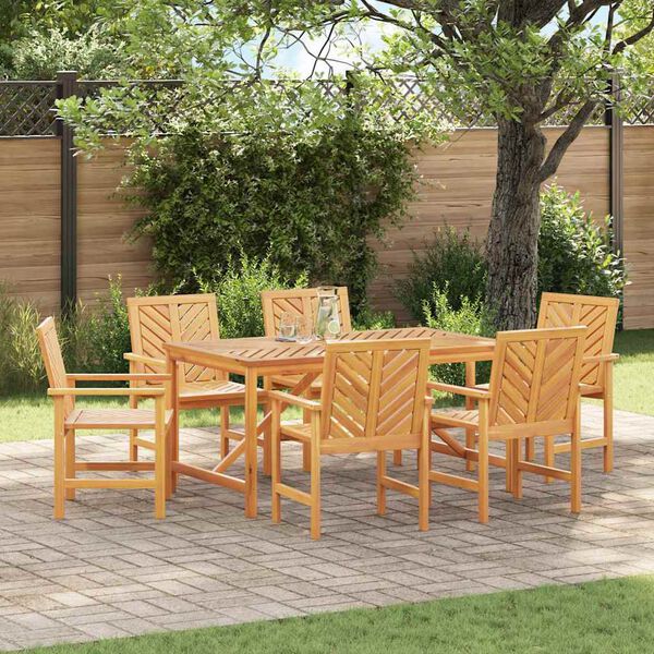 vidaXL Garden Dining Set 7 pcs Brown solid acacia wood
