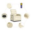 vidaXL Electric Massage Recliner Chair Cream