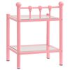 vidaXL Bedside Cabinet Set of 2 Pink and transparent