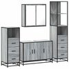 vidaXL Bathroom Furniture Set Grey sonoma Engineered wood, metal Standard