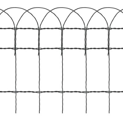 vidaXL Garden Border Fence Powder-coated Iron 32.8'x1.3'