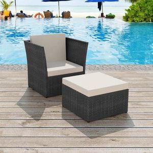 vidaXL Outdoor Furniture Sets Black Powder-coated steel Large Durable