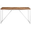 vidaXL Dining Table Natural wood with white legs
