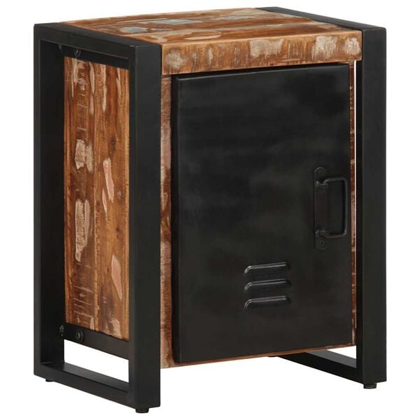 vidaXL Bedside Cabinet Set of 2 Multicolor Solid Mango Wood, Iron Small