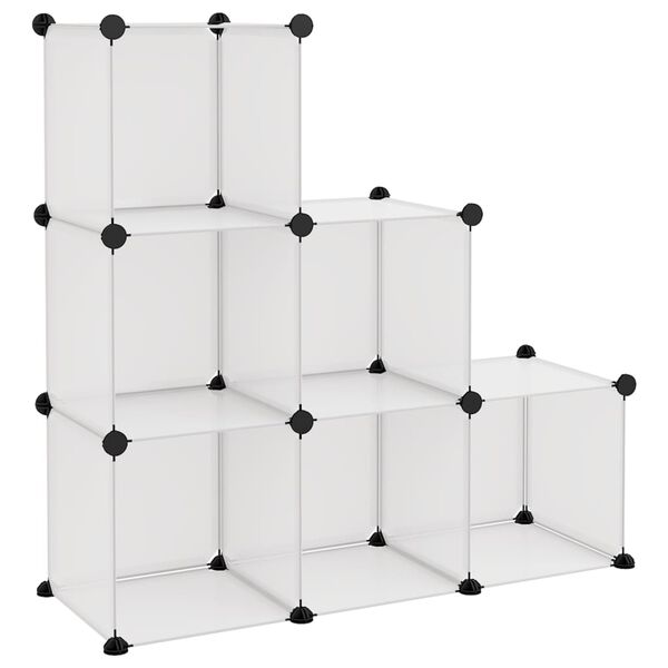 vidaXL Storage Cube Organizer Transparent PP (Polypropylene), Steel