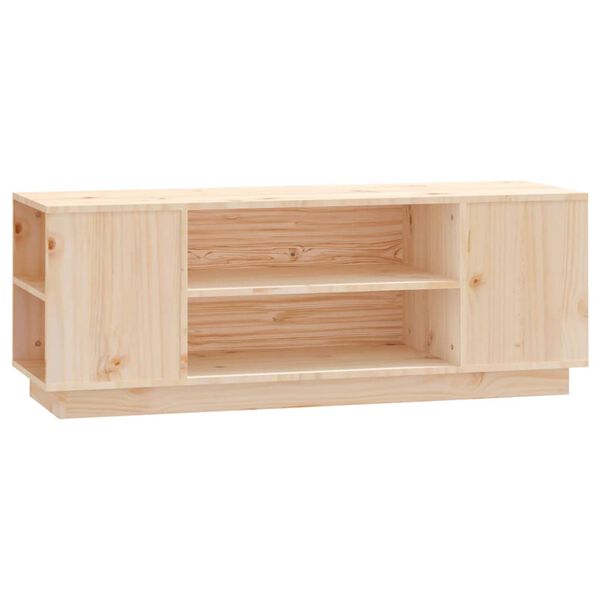 vidaXL TV Cabinet Natural Wood Solid Pine Wood Medium TV Cabinet