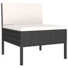 vidaXL Garden Lounge Set Black and Cream White