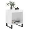 vidaXL Bedside Cabinet Set of 2 High gloss white Engineered wood, Metal