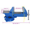 vidaXL Bench Vise Blue 4.92 " Cast Iron