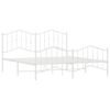 vidaXL Bed Frame White Powder-Coated Steel 72 x 84 in Bed Frame