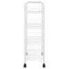 vidaXL 4-Tier Kitchen Trolley White 18.1"x10.2"x33.5" Iron