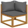 vidaXL Garden Bench Dark gray cushions, Natural wood