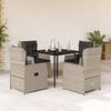 vidaXL 5 Piece Patio Dining Set with Cushions Light Grey Poly Rattan