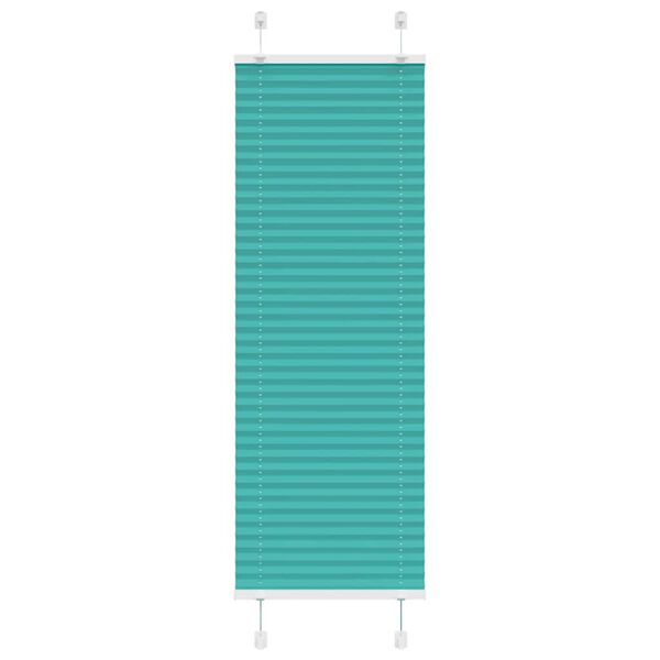 vidaXL Pleated Blind Petrol Green 100% Polyester 17.7 x 59.1 in